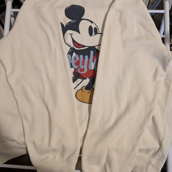 Disneyland Walt Disney World Mickey Mouse Large Sweatshirt Cream Pullover - Picture 6 of 8